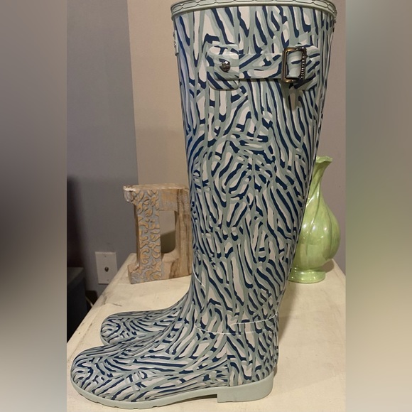 NEW Hunter Tall Coral Print Waterproof Boots 8 - Picture 6 of 12